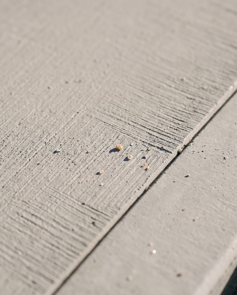 Broom finished concrete driveway surface showing the non slip texture